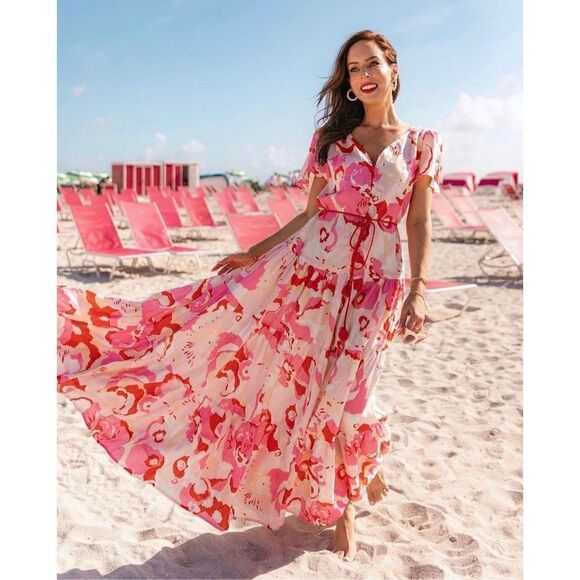 Elliatt Afterglow Gisli Maxi Dress size XS NWT$315 Belt Missing!!! - Picture 1 of 12
